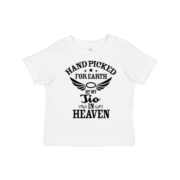 Inktastic Handpicked for Earth By My Tio in Heaven with Angel Wings Boys or Girls Toddler T-Shirt