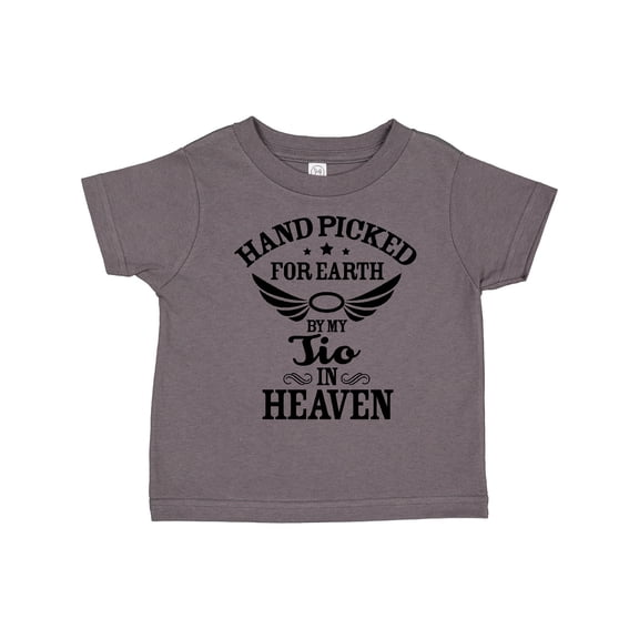 Inktastic Handpicked for Earth By My Tio in Heaven with Angel Wings Boys or Girls Toddler T-Shirt