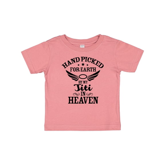 Inktastic Handpicked for Earth By My Titi in Heaven with Angel Wings Boys or Girls Baby T-Shirt