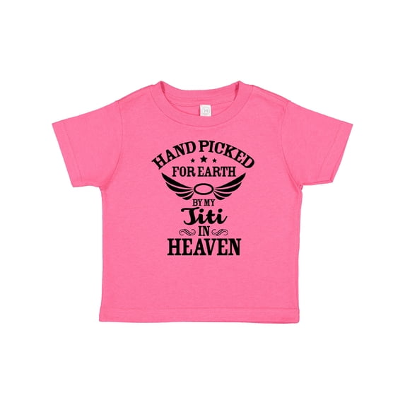 Inktastic Handpicked for Earth By My Titi in Heaven with Angel Wings Boys or Girls Baby T-Shirt