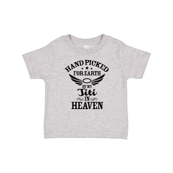 Inktastic Handpicked for Earth By My Titi in Heaven with Angel Wings Boys or Girls Baby T-Shirt