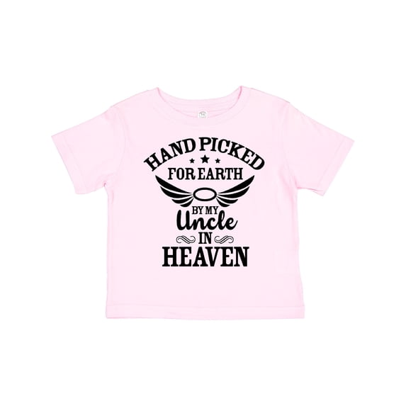Inktastic Handpicked for Earth By My Uncle in Heaven with Angel Wings Boys or Girls Toddler T-Shirt