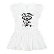 Inktastic Handpicked for Earth By My Yaya in Heaven with Angel Wings Girls Toddler Dress