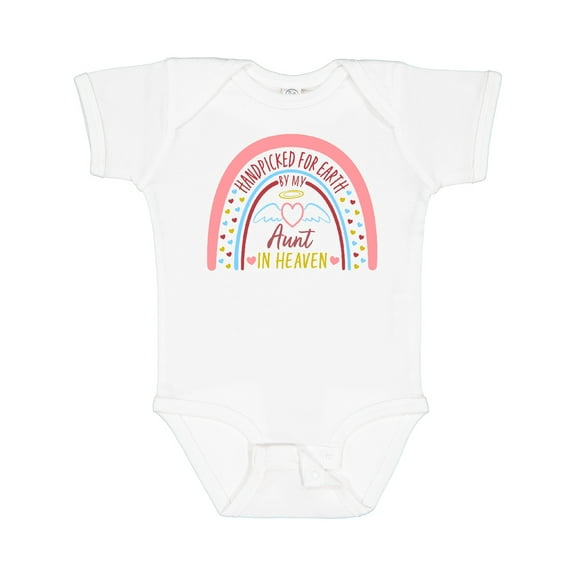 Inktastic Handpicked for Earth by My Aunt in Heaven Rainbow Boys or Girls Baby Bodysuit