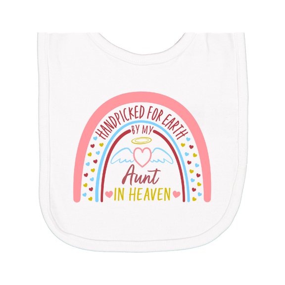 Inktastic Handpicked for Earth by My Aunt in Heaven Rainbow Newborn Bib