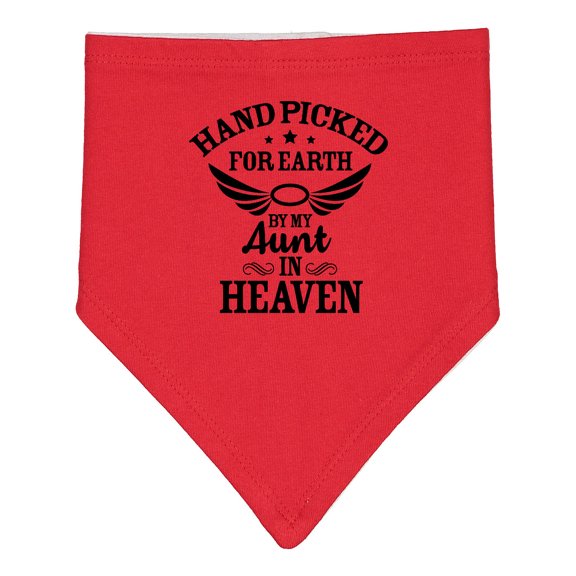 Inktastic Handpicked for Earth by My Aunt in Heaven with Angel Wings Baby Bandana Bib