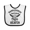 thumbnail image 1 of Inktastic Handpicked for Earth by My Nana in Heaven with Angel Wings Boys or Girls Baby Bib, 1 of 4