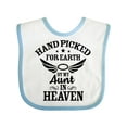 thumbnail image 1 of Inktastic Handpicked for Earth by My Aunt in Heaven with Angel Wings Boys or Girls Baby Bib, 1 of 4