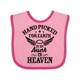 thumbnail image 1 of Inktastic Handpicked for Earth by My Aunt in Heaven with Angel Wings Boys or Girls Baby Bib, 1 of 3