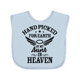 thumbnail image 1 of Inktastic Handpicked for Earth by My Aunt in Heaven with Angel Wings Boys or Girls Baby Bib, 1 of 4