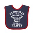 thumbnail image 1 of Inktastic Handpicked for Earth by My Aunt in Heaven with Angel Wings Boys or Girls Baby Bib, 1 of 4