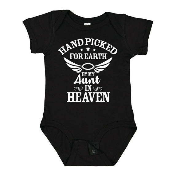 Inktastic Handpicked for Earth by My Aunt in Heaven with Angel Wings Boys or Girls Baby Bodysuit