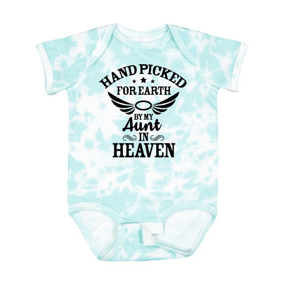 Inktastic Handpicked for Earth by My Aunt in Heaven with Angel Wings Boys or Girls Baby Bodysuit