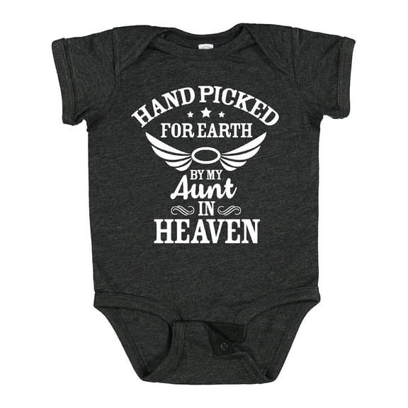 Inktastic Handpicked for Earth by My Aunt in Heaven with Angel Wings Boys or Girls Baby Bodysuit