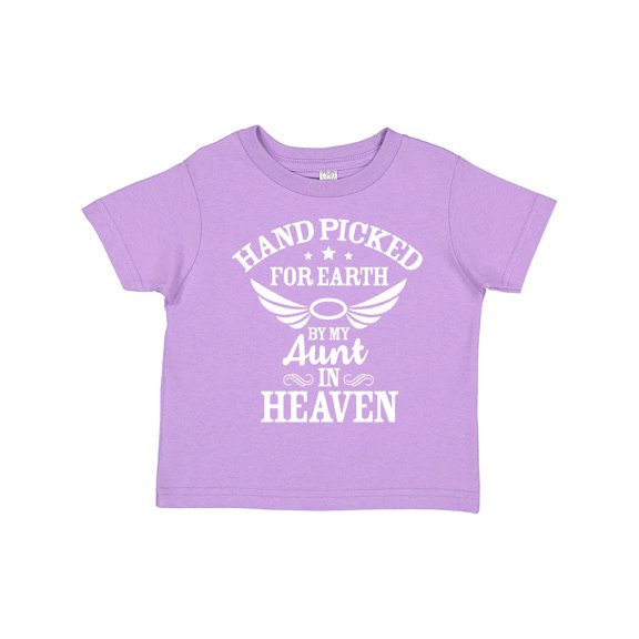Inktastic Handpicked for Earth by My Aunt in Heaven with Angel Wings Boys or Girls Toddler T-Shirt