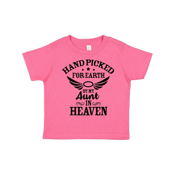 Inktastic Handpicked for Earth by My Aunt in Heaven with Angel Wings Boys or Girls Toddler T-Shirt