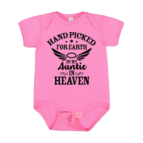 Inktastic Handpicked for Earth by My Auntie in Heaven with Angel Wings Boys or Girls Baby Bodysuit