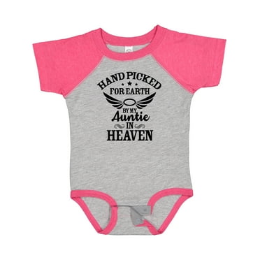 Inktastic Handpicked for Earth by My Auntie in Heaven with Angel Wings Boys or Girls Baby Bodysuit