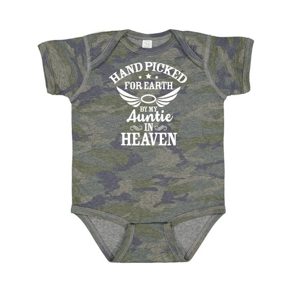 Inktastic Handpicked for Earth by My Auntie in Heaven with Angel Wings Boys or Girls Baby Bodysuit