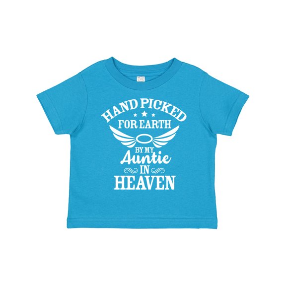 Inktastic Handpicked for Earth by My Auntie in Heaven with Angel Wings Boys or Girls Toddler T-Shirt