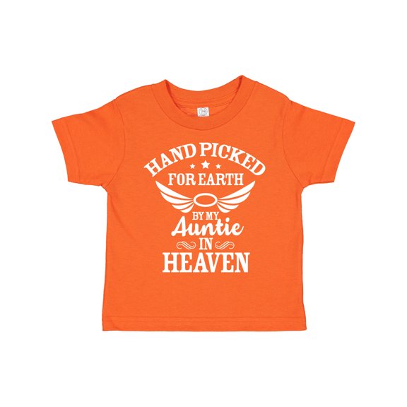 Inktastic Handpicked for Earth by My Auntie in Heaven with Angel Wings Boys or Girls Toddler T-Shirt