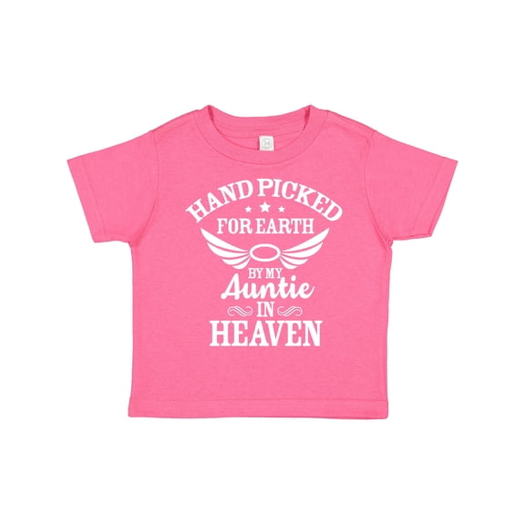 Inktastic Handpicked for Earth by My Auntie in Heaven with Angel Wings Boys or Girls Toddler T-Shirt