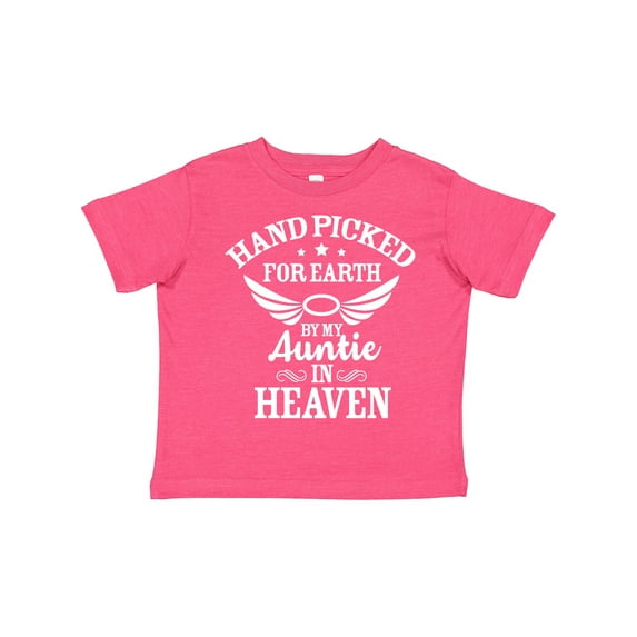 Inktastic Handpicked for Earth by My Auntie in Heaven with Angel Wings Boys or Girls Toddler T-Shirt
