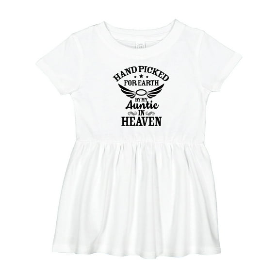 Inktastic Handpicked for Earth by My Auntie in Heaven with Angel Wings Girls Baby Dress