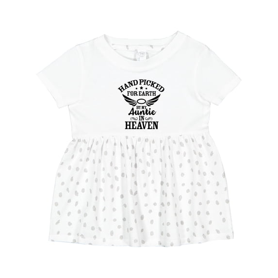 Inktastic Handpicked for Earth by My Auntie in Heaven with Angel Wings Girls Baby Dress