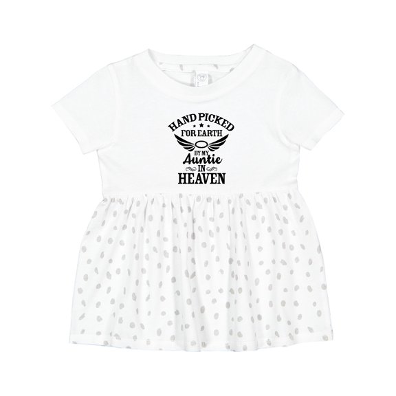 Inktastic Handpicked for Earth by My Auntie in Heaven with Angel Wings Girls Baby Dress
