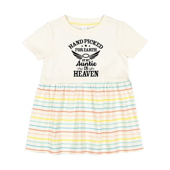 Inktastic Handpicked for Earth by My Auntie in Heaven with Angel Wings Girls Baby Dress