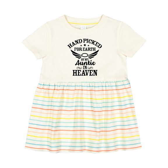 Inktastic Handpicked for Earth by My Auntie in Heaven with Angel Wings Girls Baby Dress