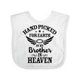 thumbnail image 1 of Inktastic Handpicked for Earth by My Brother in Heaven Angel Wings Boys or Girls Baby Bib, 1 of 4