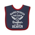 thumbnail image 1 of Inktastic Handpicked for Earth by My Brother in Heaven Angel Wings Boys or Girls Baby Bib, 1 of 4