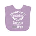 thumbnail image 1 of Inktastic Handpicked for Earth by My Brother in Heaven Angel Wings Boys or Girls Baby Bib, 1 of 4