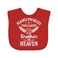 thumbnail image 1 of Inktastic Handpicked for Earth by My Brother in Heaven Angel Wings Boys or Girls Baby Bib, 1 of 4