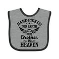 thumbnail image 1 of Inktastic Handpicked for Earth by My Brother in Heaven Angel Wings Boys or Girls Baby Bib, 1 of 4