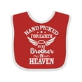 thumbnail image 1 of Inktastic Handpicked for Earth by My Brother in Heaven Angel Wings Boys or Girls Baby Bib, 1 of 4