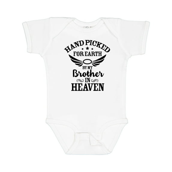 Inktastic Handpicked for Earth by My Brother in Heaven Angel Wings Boys or Girls Baby Bodysuit