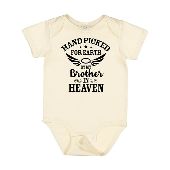 Inktastic Handpicked for Earth by My Brother in Heaven Angel Wings Boys or Girls Baby Bodysuit