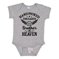 thumbnail image 1 of Inktastic Handpicked for Earth by My Brother in Heaven Angel Wings Boys or Girls Baby Bodysuit, 1 of 5