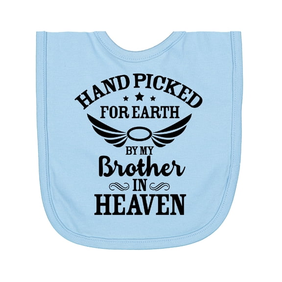 Inktastic Handpicked for Earth by My Brother in Heaven Angel Wings Newborn Bib