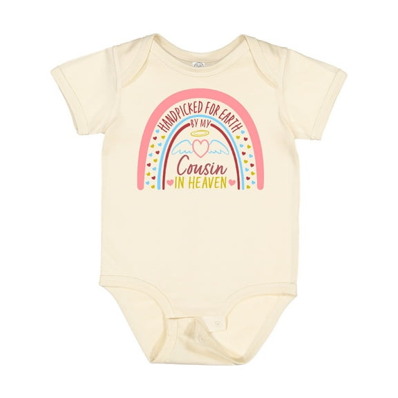 Inktastic Handpicked for Earth by My Cousin in Heaven Rainbow Boys or Girls Baby Bodysuit