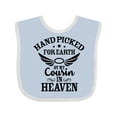 thumbnail image 1 of Inktastic Handpicked for Earth by My Cousin in Heaven with Angel Wings Boys or Girls Baby Bib, 1 of 4