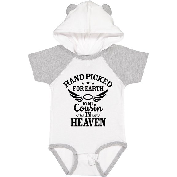 Inktastic Handpicked for Earth by My Cousin in Heaven with Angel Wings Boys or Girls Baby Bodysuit