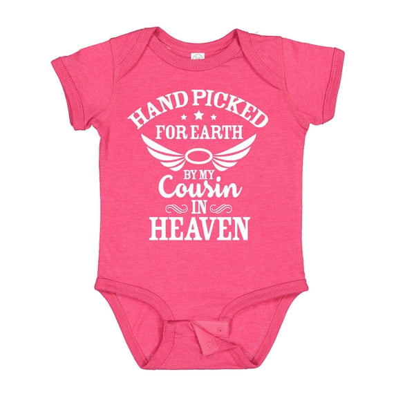 Inktastic Handpicked for Earth by My Cousin in Heaven with Angel Wings Boys or Girls Baby Bodysuit