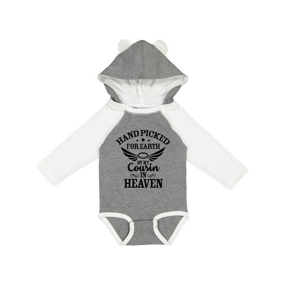 Inktastic Handpicked for Earth by My Cousin in Heaven with Angel Wings Boys or Girls Long Sleeve Baby Bodysuit