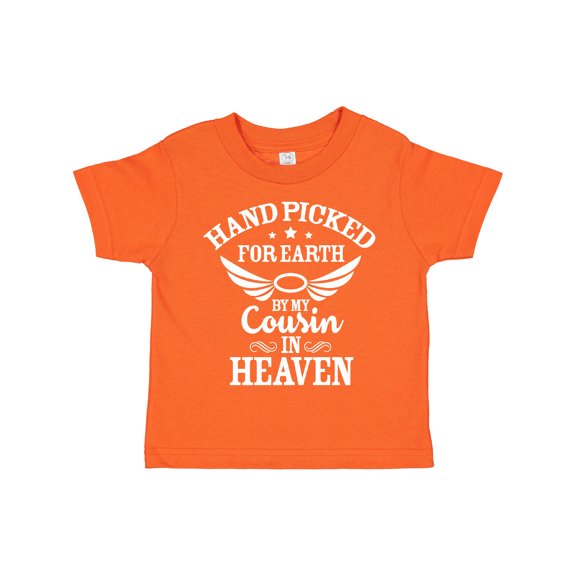Inktastic Handpicked for Earth by My Cousin in Heaven with Angel Wings Boys or Girls Toddler T-Shirt