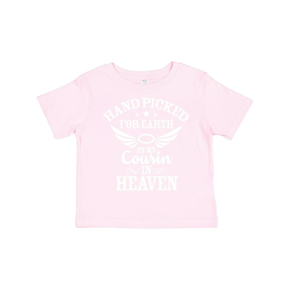 Inktastic Handpicked for Earth by My Cousin in Heaven with Angel Wings Boys or Girls Toddler T-Shirt