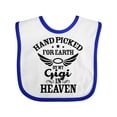 thumbnail image 1 of Inktastic Handpicked for Earth by My Gigi in Heaven with Angel Wings Boys or Girls Baby Bib, 1 of 4